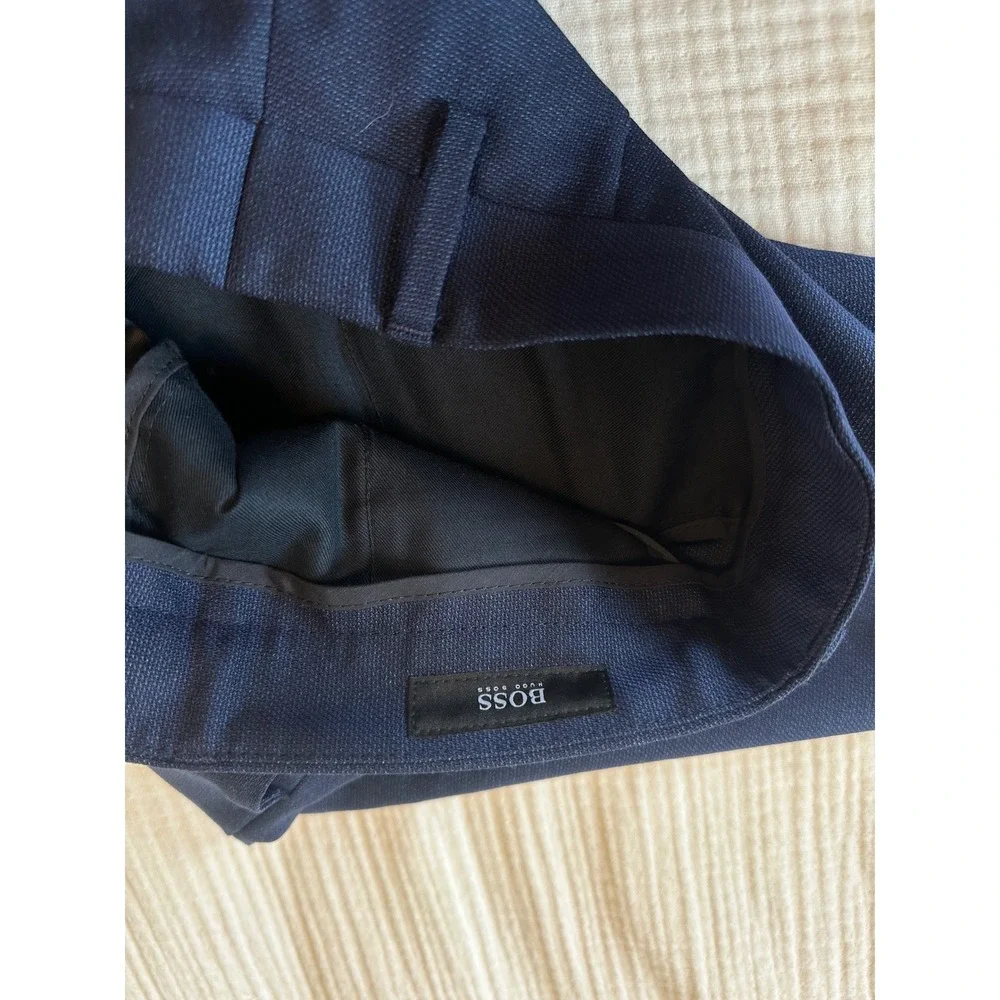 Hugo Boss Wool Suit 36S Jacket 32R Pants Navy Blue 2-Piece Blazer Coat 2 Button